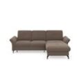 Ecksofa PLACES OF STYLE "Calando L-Form", grau (taupe), B:258cm H:91cm T:165cm, 90% Polyester 10% Polyamid, Sofas, wahlweise mit Bettfunktion, Bettkasten und Armteilfunktion