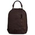 Cityrucksack SAMANTHA LOOK, Gr. B/H/T: 27cm x 36cm x 13cm, braun, Rindsleder, Leder, Retro, casual, Rucksäcke, echt Leder, Made in Italy