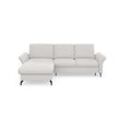 Ecksofa PLACES OF STYLE "Calando L-Form", silber, B:258cm H:91cm T:165cm, 98% Polyester 2% Polyamid, Sofas, wahlweise mit Bettfunktion, Bettkasten und Armteilfunktion