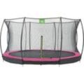 Gartentrampolin EXIT "Silhouette Ground", rosa (schwarz), Trampoline, Kinder, Ø 427cm, mit Sicherheitsnetz