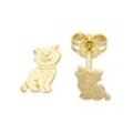 Paar Ohrstecker JOBO "Katze" Ohrringe Gr. Gelbgold 333, goldfarben (gelbgold 333) Damen 333 Gold