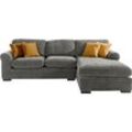 Ecksofa HOME AFFAIRE "Broughton L-Form", grau, B:279cm H:92cm T:178cm, 100% Polyester, Sofas, weicher Sitzkomfort, incl. 4 Zierkissen, Keder