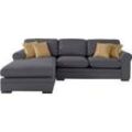 Ecksofa HOME AFFAIRE "Broughton L-Form", grau (anthrazit), B:279cm H:92cm T:178cm, 100% Polyester, Sofas, weicher Sitzkomfort, incl. 4 Zierkissen, Keder