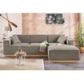 Ecksofa HOME AFFAIRE "Terry L-Form", braun, B:274cm H:75cm T:165cm, Struktur fein ( 100% Polyester), Filzoptik (100% Polyester), Luxus-Microfaser (100% Polyester), Luxus-Microfaser Vintageoptik 100% Polyester, Sofas, Ecksofa Möbel Polstermöbel, mit offener Kedernaht und Holzuntergestell