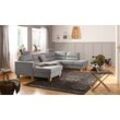 Wohnlandschaft HOME AFFAIRE "Navan, U-Form", silber, B:313cm H:100cm, Sofas, Wohnlandschaft, wahlweise mit Bettfunktion und Kopfstütze