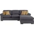 Ecksofa HOME AFFAIRE "Broughton L-Form", grau (anthrazit), B:279cm H:92cm T:178cm, 100% Polyester, Sofas, weicher Sitzkomfort, incl. 4 Zierkissen, Keder