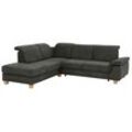 Ecksofa HOME AFFAIRE "Dalia L-Form" Sofas Gr. B/H/T: 256 cm x 83 cm x 221 cm, Lu x us-Microfaser Florence, Ottomane links, ohne Bettfunktion-ohne Bettkasten-ohne Kopfteilverstellung, grau (anthrazit) Ecksofas mit Federkernpolsterung, wahlweise Bettfunktion, Bettkasten