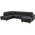 Wohnlandschaft HOME AFFAIRE "Navan, U-Form", grau (dunkelgrau), B:313cm H:85cm, Sofas, Wohnlandschaft, wahlweise mit Bettfunktion und Kopfstütze