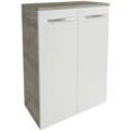 Midischrank FACKELMANN "B.Style", weiß (nature oak, weiß), B:60,2cm H:82,6cm T:32cm, Schränke, Bad-Midischrank, Badmöbel