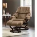 Relaxsessel STRESSLESS "Reno", braun (sand dinamica), B:79cm H:98cm T:75cm, Leder BATICK: BATICK ist ein leicht korrigiertes, durchgefärbtes und genarbtes Möbelleder, bei dem die meisten Unebenheiten und Spuren in der Regel entfernt wurden., Leder PALOMA: PALOMA ist ein durchgefärbtes Semianilin-Möbelleder mit natürlicher Narbung., ROHLEDER Stoff Q2 FARON: Ein fester zuverlässiger Bouclu00e9 mit e