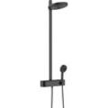 Duschsystem HANSGROHE Brausegarnituren schwarz (mattschwarz) 26cm, mit ShowerTablet Select 400