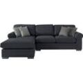 Ecksofa HOME AFFAIRE "Broughton L-Form", grau, B:279cm H:92cm T:178cm, 100% Polyester, Sofas, weicher Sitzkomfort, incl. 4 Zierkissen, Keder