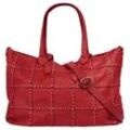 Shopper SAMANTHA LOOK, Damen, Gr. B/H/T: 48cm x 30cm x 13cm onesize, rot, Leder, unifarben, leicht glänzend, Taschen, echt Leder, Made in Italy