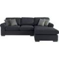 Ecksofa HOME AFFAIRE "Broughton L-Form", grau, B:279cm H:92cm T:178cm, 100% Polyester, Sofas, weicher Sitzkomfort, incl. 4 Zierkissen, Keder