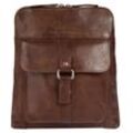 Cityrucksack SPIKES & SPARROW Gr. B/H/T: 28 cm x 30 cm x 5 cm, braun (cognac) Rucksäcke echt Leder