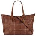 Shopper SAMANTHA LOOK, Damen, Gr. B/H/T: 48cm x 30cm x 13cm onesize, braun (cognac), Leder, unifarben, leicht glänzend, Taschen, echt Leder, Made in Italy