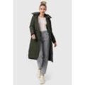 Winterjacke MARIKOO "Ayumii" Gr. L, grün (dark olive) Damen Jacken mit hohem Stehkragen