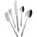 Besteck-Set MULEX "New Jersey", silber (edelstahlfarben), 30 tlg., Edelstahl 18/0, Essbesteck-Sets, teilsatiniert