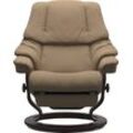 Relaxsessel STRESSLESS "Reno", braun (sand dinamica), B:88cm H:98cm T:77cm, Leder BATICK: BATICK ist ein leicht korrigiertes, durchgefärbtes und genarbtes Möbelleder, bei dem die meisten Unebenheiten und Spuren in der Regel entfernt wurden., Leder PALOMA: PALOMA ist ein durchgefärbtes Semianilin-Möbelleder mit natürlicher Narbung., ROHLEDER Stoff Q2 FARON: Ein fester zuverlässiger Bouclu00e9 mit e