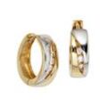 Paar Creolen JOBO Ohrringe Gr. Gelbgold 333, goldfarben (gelbgold 333) Damen rund 333 Gold bicolor mit Zirkonia