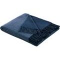 Plaid BIEDERLACK "Cashmere-Plaid" Wohndecken Gr. B/L: 130 cm x 170 cm, blau (jeans, marine) Wolldecken Plaid Soft Impression, Biederlack, im Doubleface-Look, Kuscheldecke