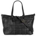 Shopper SAMANTHA LOOK, Damen, Gr. B/H/T: 48cm x 30cm x 13cm onesize, schwarz, Leder, unifarben, leicht glänzend, Taschen, echt Leder, Made in Italy