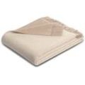 Plaid BIEDERLACK "Britta" Wohndecken Gr. B/L: 130 cm x 170 cm, beige (nature, beige) aus 100% Wolle