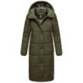 Winterjacke MARIKOO "Soranaa" Gr. XL, grün (schwarz olive) Damen Jacken langer Winter Mantel mit Kapuze