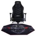 HYRICAN Gaming-Stuhl "Striker "Runner" ergonomischer Gamingstuhl, Schreibtischstuhl", schwarz (schwarz, schwarz), H: 125cm, Stoff, Stahl, Stühle, inklusive Bodenschutzmatte 1100x1100x2mm