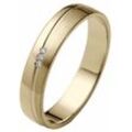 Trauring FIRETTI "Schmuck Geschenk Gold 375 Hochzeit Ehering "LIEBE"" Gr. 16,5, gold (gelbgoldfarben), Fingerringe, 16,5, 0,015 ct SI = kleine Einschlüsse mit Brillanten, Gelbgold 375, 4mm, Made in Germany, wahlweise mit oder ohne Brillanten