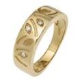 Diamantring JOBO Gr. 58, gelb (gelbgold 585), Fingerringe, Damen, 58, SI = kleine Einschlüsse, Gelbgold 585-Diamanten, Gelbgold 585, Diamanten, 585 Gold mit 3 Diamanten