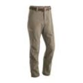 Funktionshose MAIER SPORTS "Nil", Herren, Gr. 23, Kurzgrößen, beige (dunkelbeige), 90% Polyamid, 10% Elasthan, Hosen, Herren Wanderhose, atmungsaktive Outdoor-Hose mit Roll up Funktion