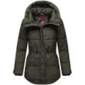 Winterjacke MARIKOO "Akumaa", Damen, Gr. S (36), grün (schwarz olive), 100% Polyester, Jacken, mit tailliertem Schnitt