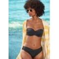 Bandeau-Bikini-Top S.OLIVER "Spain" Gr. 40, Cup C, schwarz Damen Bikini-Oberteile Ocean Blue unifarben mit Wickeloptik Bestseller