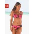 Bügel-Bikini LASCANA, Damen, Gr. 36, Cup E, bunt (schwarz, bedruckt), Polyamid, floral, Bikini-Sets, mit plakativem Blütenprint