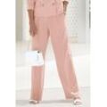 Palazzohose LASCANA, Damen, Gr. 34, N-Gr, rosa (rosé), Stoff, Obermaterial: 64% Polyester, 32% Viskose, 4% Elasthan, unifarben, modisch, figurumspielend lang, Hosen, im Business-Look, elegante Anzughose mit Taschen