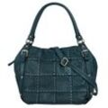 Shopper SAMANTHA LOOK, Damen, Gr. B/H/T: 30cm x 30cm x 20cm onesize, blau, Leder, unifarben, leicht glänzend, Taschen, echt Leder, Made in Italy