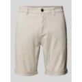 Slim Fit Chino-Shorts in unifarbenem Design