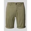 Slim Fit Chino-Shorts in unifarbenem Design