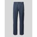 Tapered Fit Leinenhose mit Bundfalten Modell 'Osby'