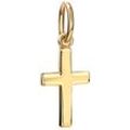 Ketten-Anhänger FIRETTI "Schmuck Geschenk Gold 585 Halsschmuck Anhänger Kreuz" Schmuckanhänger Gr. Gelbgold 585, 0,4 g, goldfarben (gelbgoldfarben) Damen Made in Germany