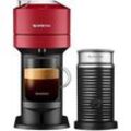 Nespresso VERTUO Next Cherry Red & Aeroccino 3 schwarz Vertuo Kaffeemaschine