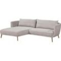 Ecksofa SCHÖNER WOHNEN-KOLLEKTION "Pearl - 5 Jahre Hersteller-Garantie, auch in Bouclé L-Form", silber, B:270cm H:71cm T:160cm, 96% Polyester, 4% Polyacryl, Sofas, Maße (B/H/T): 270/71/160 cm, Füße aus Massivholz