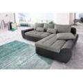 Ecksofa SIT & MORE "Top Bandos L-Form", schwarz (schwarz, grau), B:269cm H:83cm T:173cm, Luxus-Kunstleder / Struktur ( 95% Polyester, 5% Baumwolle ), Sofas, in 2 unterschiedlichen Größen, wahlweise mit Bettfunktion