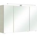 Spiegelschrank SAPHIR "Quickset Badezimmer-Spiegelschrank inkl LED-Aufsatzleuchte", weiß (eiche weiß), B:110cm H:70cm T:20cm, Spanplatte, Schränke, Spiegelschrank Spiegelschrank mit Beleuchtung, 110 cm breit, inkl. Türdämpfer, 3 Spiegeltüren, mit Steckdose