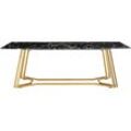 Couchtisch SALESFEVER, gold (schwarz, gold, gold, schwarz), B:110cm H:40cm T:60cm, Tische, Tischplatte im Marmor-Design