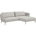 Ecksofa SCHÖNER WOHNEN-KOLLEKTION "Pearl - 5 Jahre Hersteller-Garantie, auch in Bouclé L-Form", grau (platin), B:270cm H:71cm T:160cm, 16% Baumwolle, 79% Polyester, 5% Polyacryl, Sofas, Maße (B/H/T): 270/71/160 cm, Füße Metall