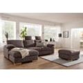 Ecksofa HOME AFFAIRE "Ventura L-Form", braun, B:277cm H:86cm T:172cm, Luxus-Microfaser in Lederoptik (100% Polyester), Struktur (100% Polyester), Luxus-Microfaser (90% Polyester, 10% Polyamid), Sofas, wahlweise mit Bettfunktion und Bettfunktion/Bettkasten