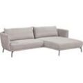 Ecksofa SCHÖNER WOHNEN-KOLLEKTION "Pearl - 5 Jahre Hersteller-Garantie, auch in Bouclé L-Form", silber, B:270cm H:71cm T:160cm, 96% Polyester, 4% Polyacryl, Sofas, Maße (B/H/T): 270/71/160 cm, Füße Metall