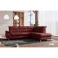 Ecksofa SIT & MORE "Astoria L-Form", rot (bordeaux), B:256cm H:91cm T:225cm, 100% Polyester, Sofas, wahlweise mit motorischer Relaxfunktion